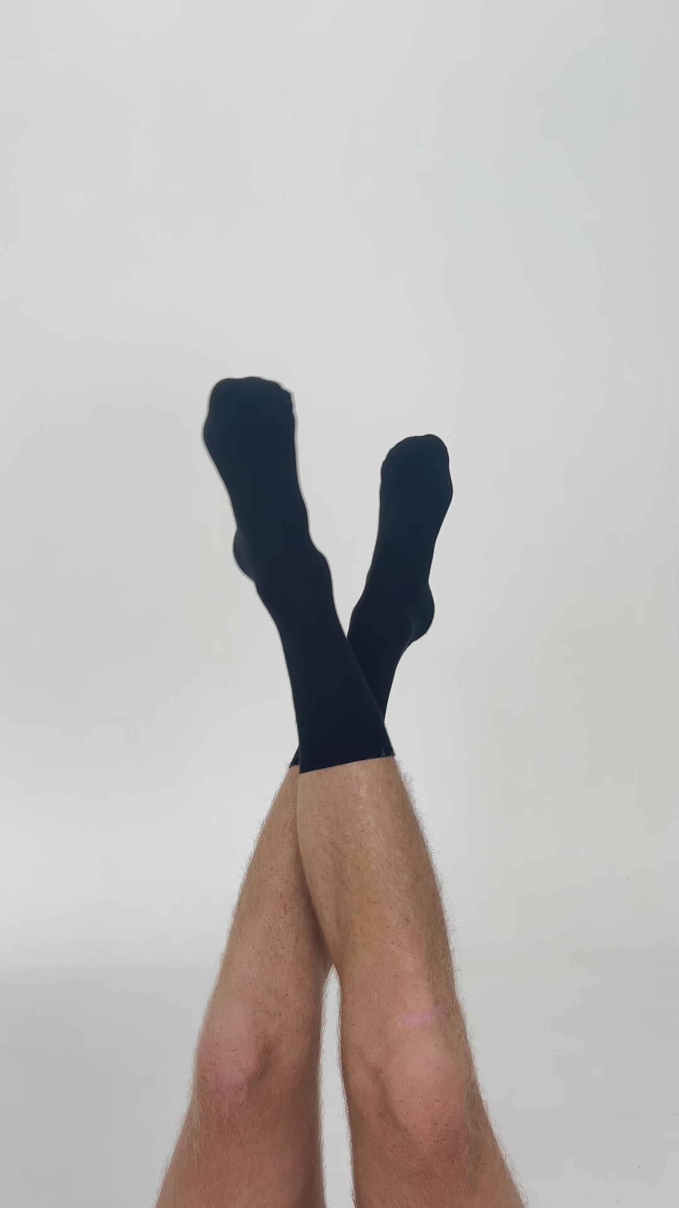 Video showing men's bamboo summer socks 4-pack worn, lightweight and breathable design for warm weather comfort